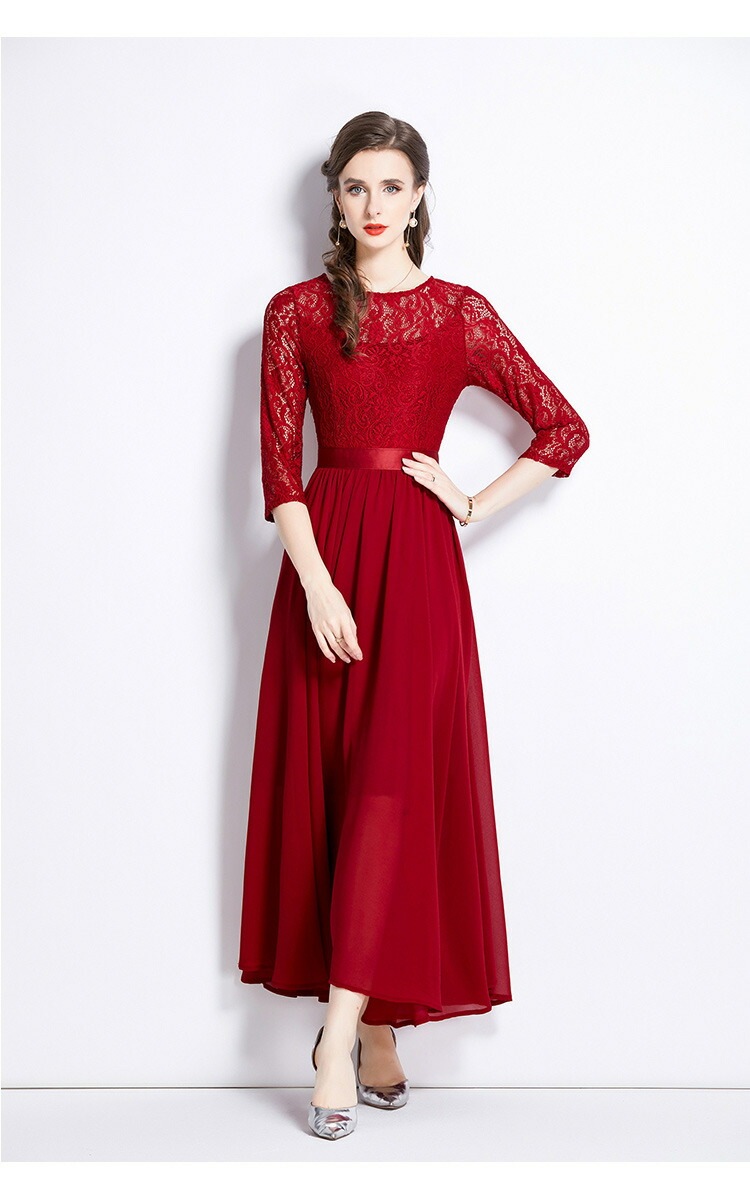 お見逃しなくS~4L2色ブラック レッド ワンピース レースワンピース 7分袖ワンピ パーティー 結婚式 二次会 披露宴 小さいサイズから大きいサイズおしゃれ上品感!ボリューム感 花柄レースシ お見逃しなくS~4L2色ブラック レッド ワンピース レースワンピース 7分袖ワンピ パーティー 結婚式 二次会 披露宴 小さいサイズから大きいサイズおしゃれ上品感!ボリューム感 花柄レースシ