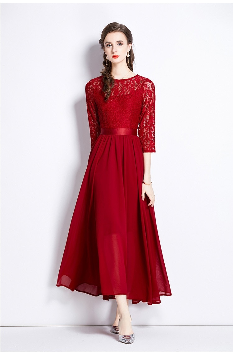 お見逃しなくS~4L2色ブラック レッド ワンピース レースワンピース 7分袖ワンピ パーティー 結婚式 二次会 披露宴 小さいサイズから大きいサイズおしゃれ上品感!ボリューム感 花柄レースシ お見逃しなくS~4L2色ブラック レッド ワンピース レースワンピース 7分袖ワンピ パーティー 結婚式 二次会 披露宴 小さいサイズから大きいサイズおしゃれ上品感!ボリューム感 花柄レースシ