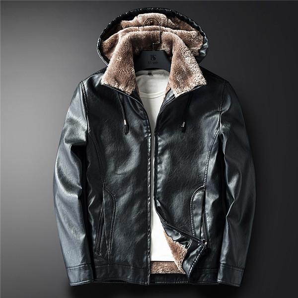 新品 大人気 レザージャケット ライダースジャケット メンズ 裏ボア 裏起毛 バイクジャケット フード付 革ジャン 秋冬 防風 防寒 暖かい アウター