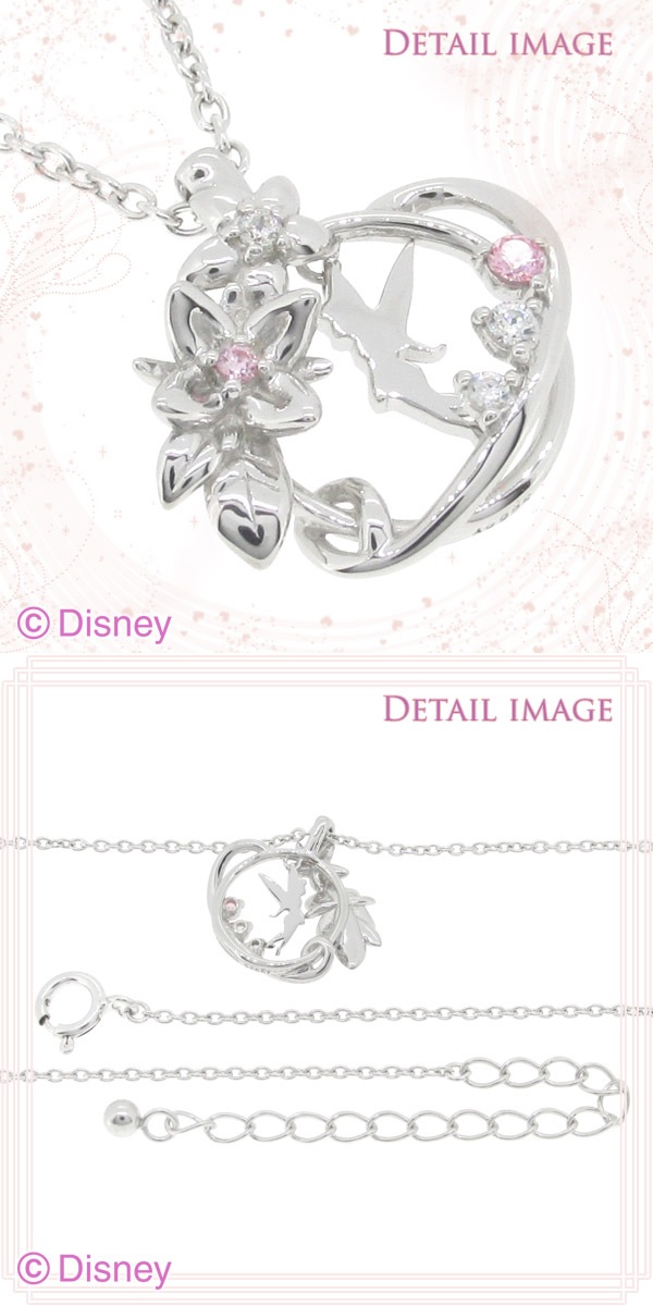 Disney ディズニー 花 と ティンカーベル 1 シルバーネックレス ティンク ペンダント Disney ディズニー 花 と ティンカーベル 1 シルバーネックレス ティンク ペンダント