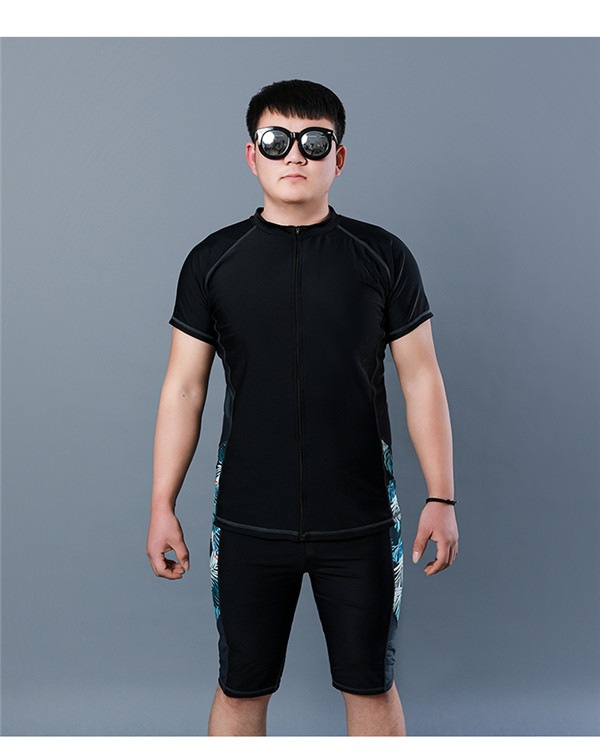 水着 メンズ 上下セット セットアップ パパ 半袖 ラッシュガード ハーフパンツ ブラック スポーツ水着 ジム スポーツジム プール 海 ブラック 大きいサイズ 3L 4L 5L 6L 7L 8L 9