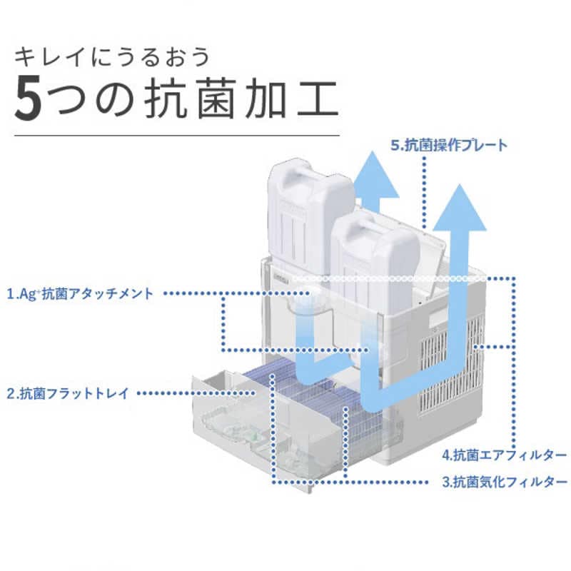 ダイニチ工業　ハイブリッド式加湿器 Dainichi Plus ［ハイブリッド(加熱＋気化)式］ 木造40畳/鉄筋67畳 ホワイト　HD-PN245-W