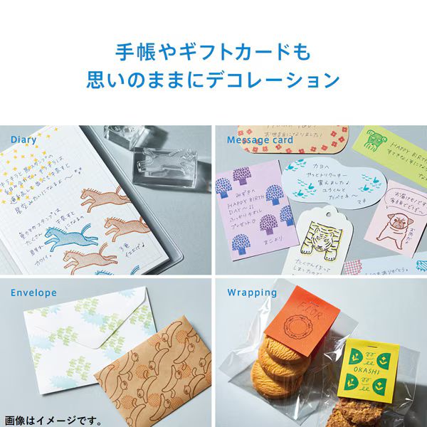 （まとめ買い）透明スタンプ 氷印 6個セット（小/大各3個入） ドウブツセット CLSS-006 [x3]