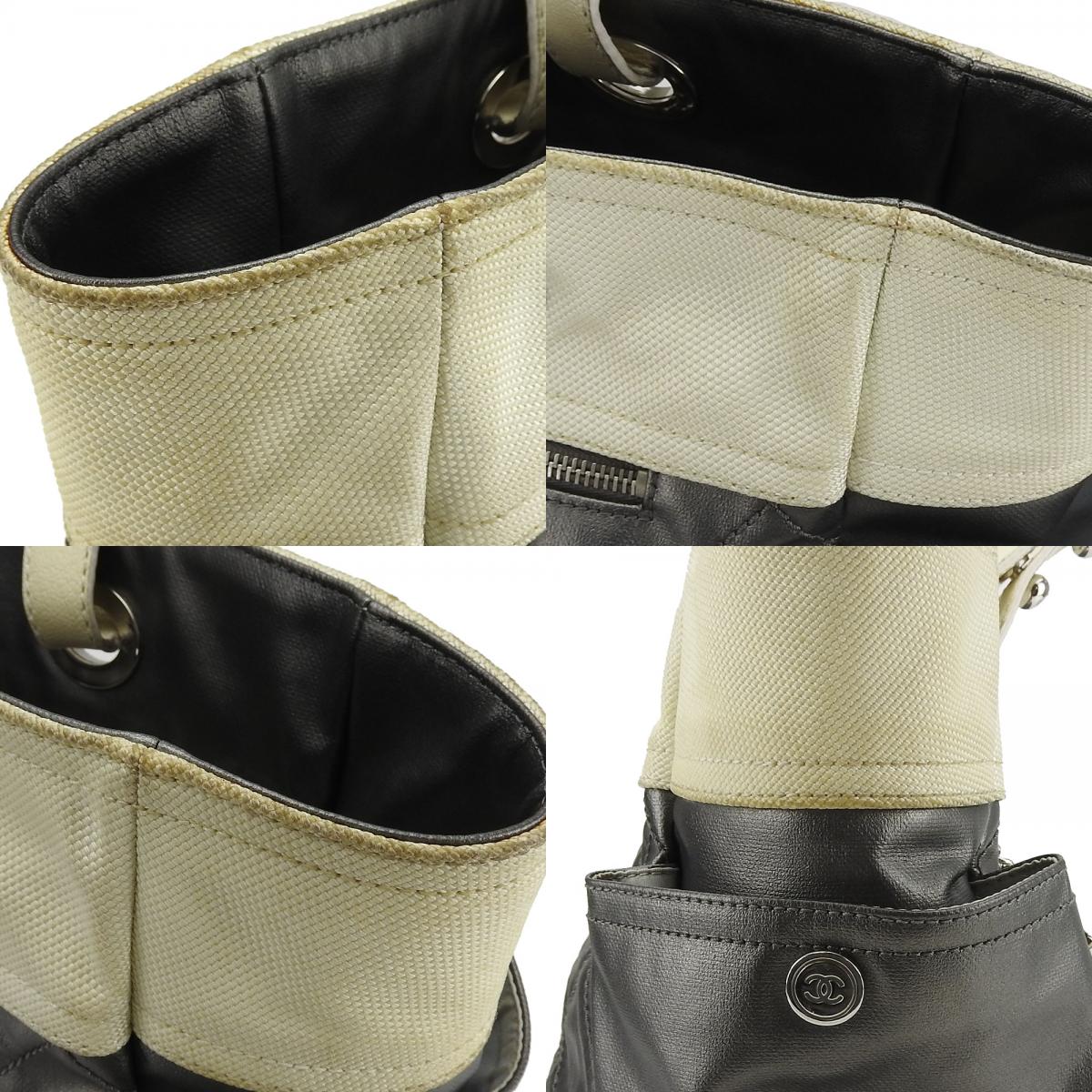 中古 トートバッグ パリビアリッツGM コーティングキャンバス シルバー アイボリー シルバー金具 ポーチ付き バイカラー レディース 女性 中古 トートバッグ パリビアリッツGM コーティングキャンバス シルバー アイボリー シルバー金具 ポーチ付き バイカラー レディース 女性