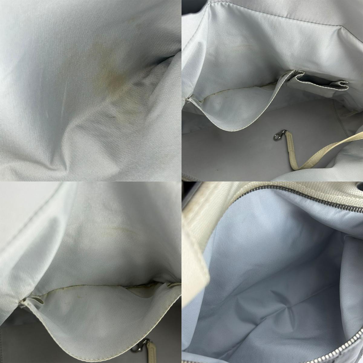 中古 トートバッグ パリビアリッツGM コーティングキャンバス シルバー アイボリー シルバー金具 ポーチ付き バイカラー レディース 女性 中古 トートバッグ パリビアリッツGM コーティングキャンバス シルバー アイボリー シルバー金具 ポーチ付き バイカラー レディース 女性