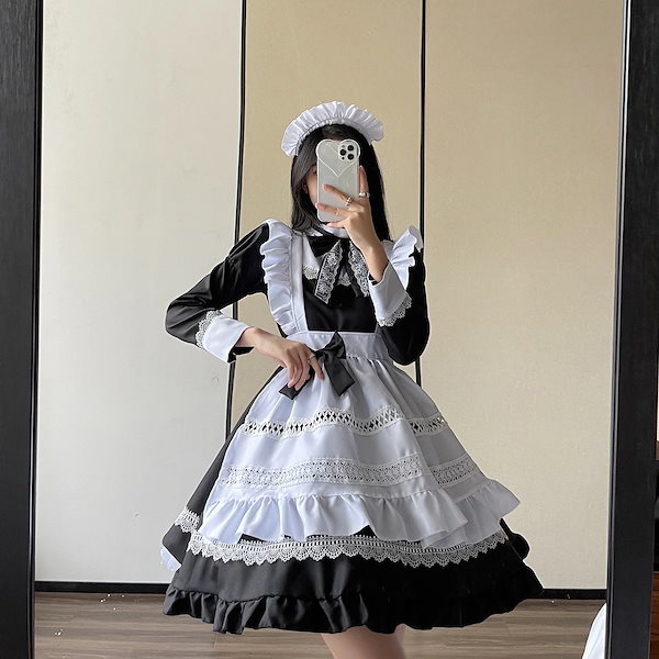 【最安値 急速出荷】メイド服 制服 cosplay ビッグサイズ ロングスカートコスプレイギリス執事伝統