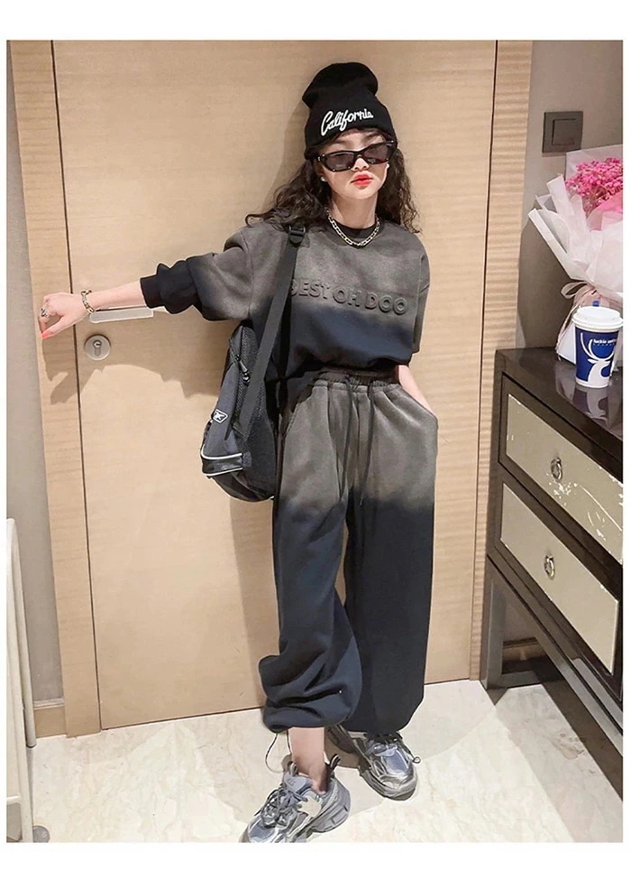 子供ジャージ 女の子 ジャージ キッズ 子供服 セットアップグラデーション 春秋服 長袖 ロングパンツ 長ズボン 韓国子供服 スポーツ トレーナー 運動着