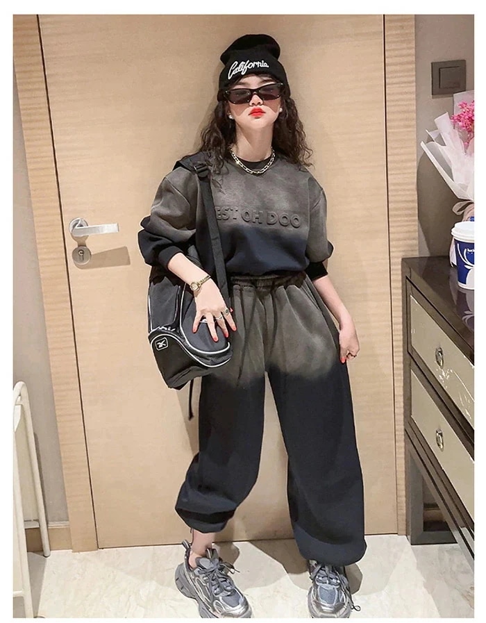 子供ジャージ 女の子 ジャージ キッズ 子供服 セットアップグラデーション 春秋服 長袖 ロングパンツ 長ズボン 韓国子供服 スポーツ トレーナー 運動着