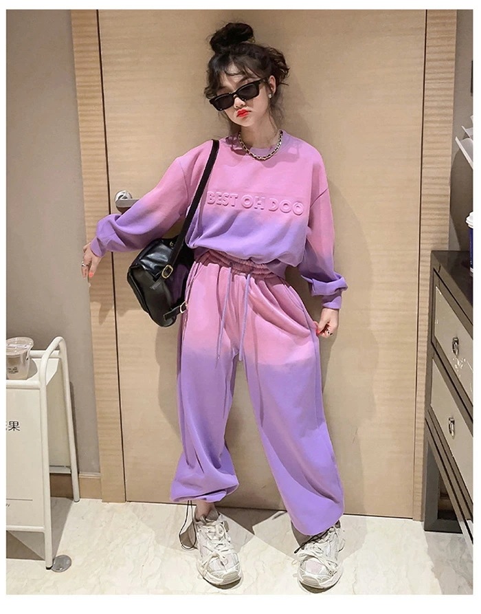 子供ジャージ 女の子 ジャージ キッズ 子供服 セットアップグラデーション 春秋服 長袖 ロングパンツ 長ズボン 韓国子供服 スポーツ トレーナー 運動着