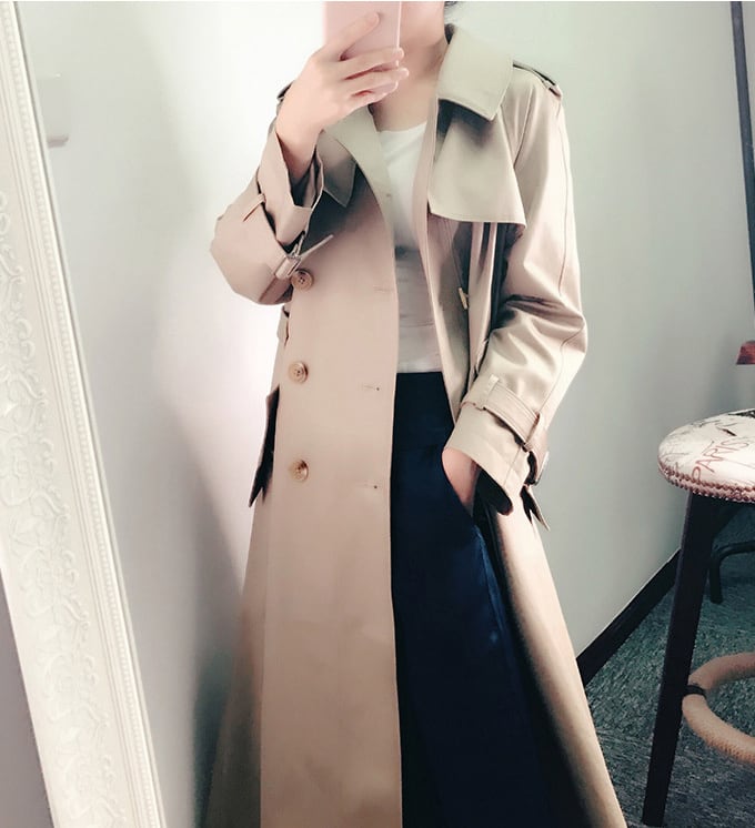 アウター 上着 コート トレンチコート ロングコート 膝下丈 ミモレ丈