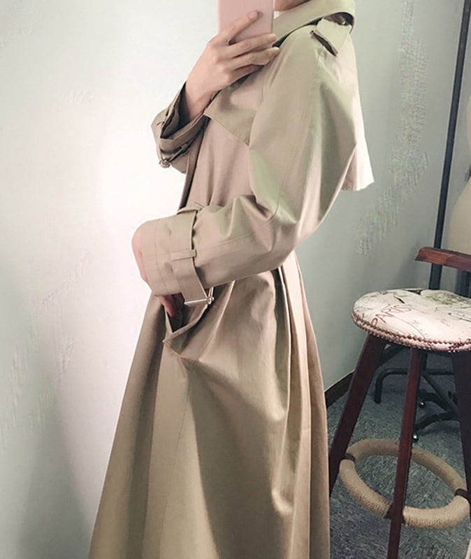 アウター 上着 コート トレンチコート ロングコート 膝下丈 ミモレ丈