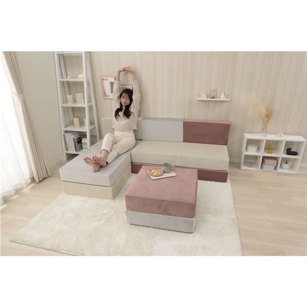 大人かわいいブロックソファ Sサイズ グレー 大人かわいいブロックソファ Sサイズ グレー