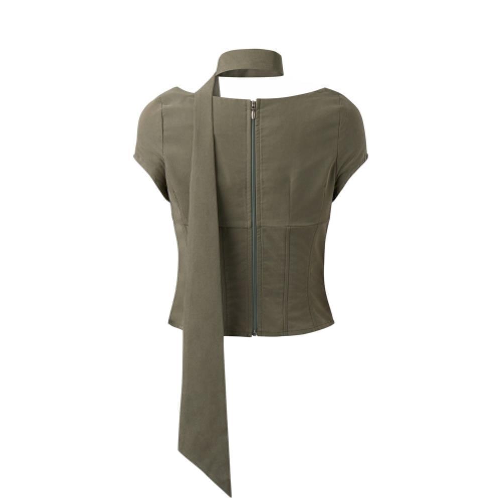 2000Archives ANGEL WING SCARF TOP GREEN 2ACRSS2405GN