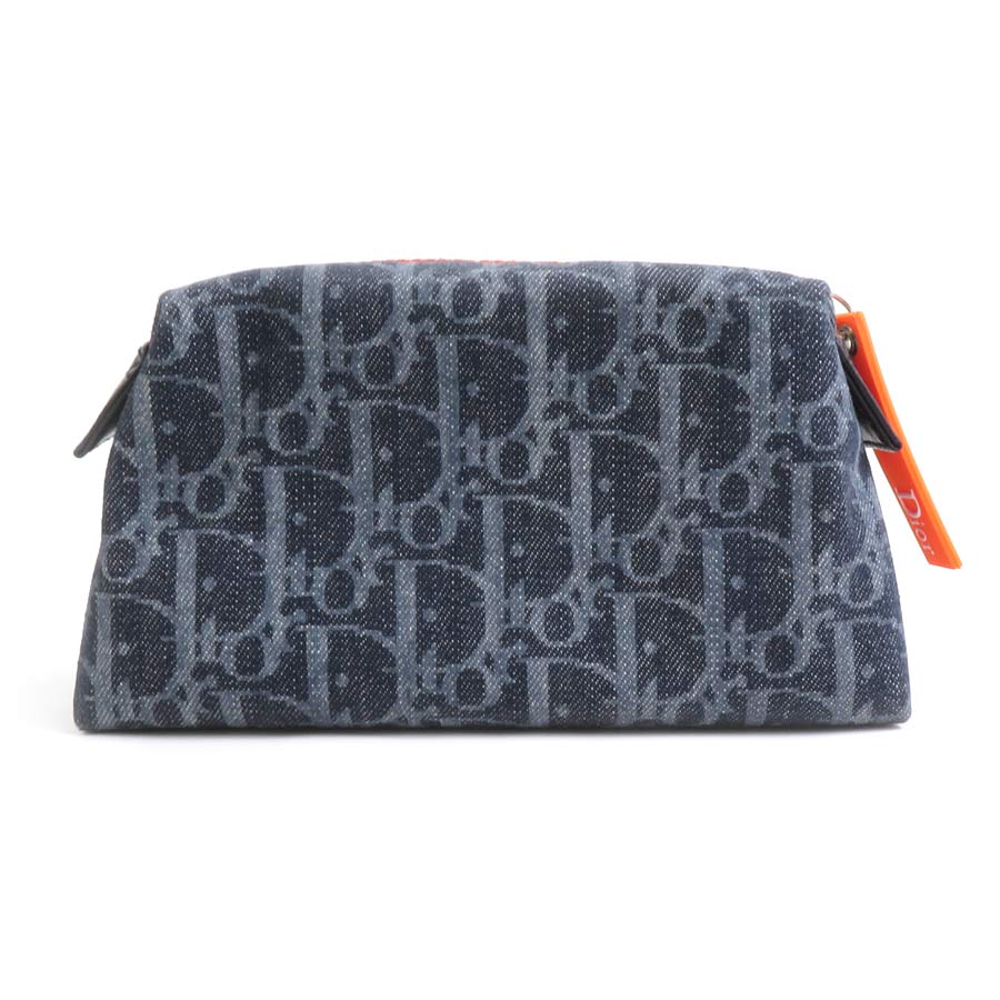 クリスチャンディオール Christian Dior ポーチ フライトライン デニム ネイビー レディース r10218g