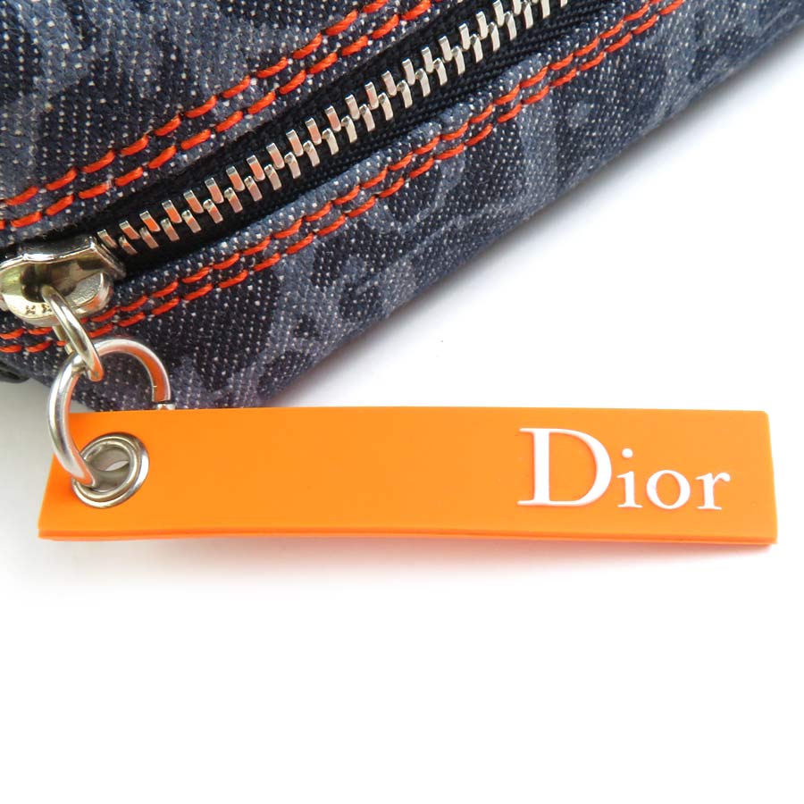 クリスチャンディオール Christian Dior ポーチ フライトライン デニム ネイビー レディース r10218g