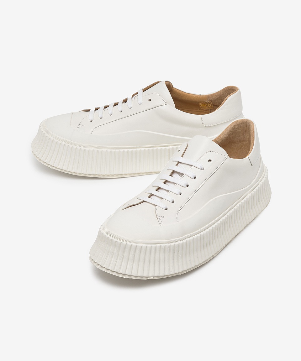 JIL SANDER JI32535A 15621 100 LEATHER PLATFORM SNEAKERS JIL SANDER JI32535A 15621 100 LEATHER PLATFORM SNEAKERS