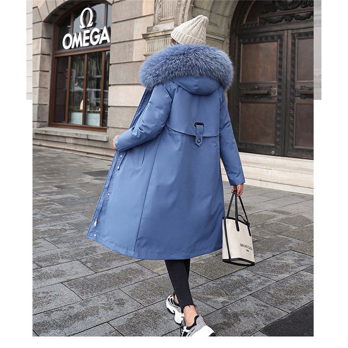 モッズコート ダウンジャケット 中綿コート 裏ポア ウエスト絞り 膝丈 レディース ファーコート フェイクファー フード付き 羽織り アウター 暖かい