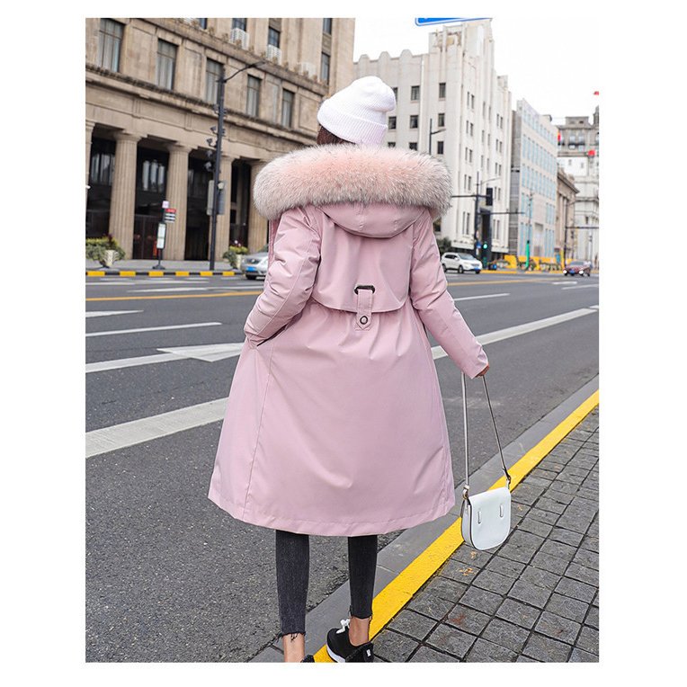 モッズコート ダウンジャケット 中綿コート 裏ポア ウエスト絞り 膝丈 レディース ファーコート フェイクファー フード付き 羽織り アウター 暖かい