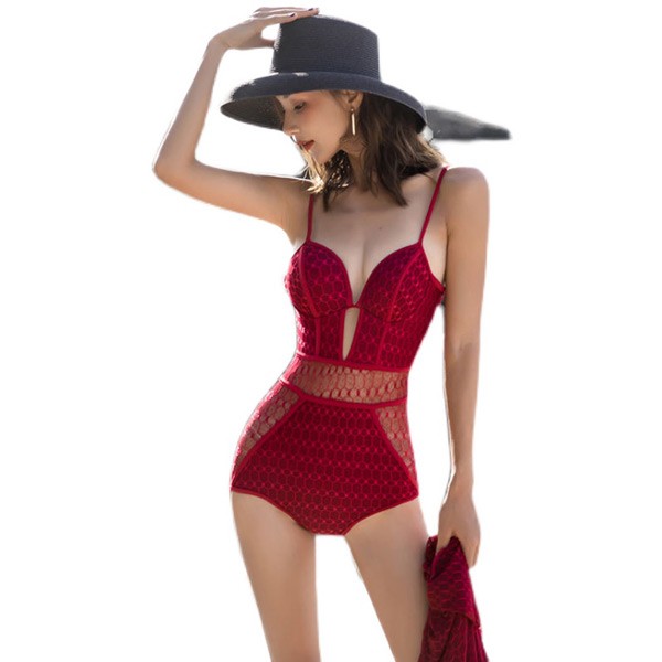 ワンピース 水着 レディース 体型カバー セパレート 透け レース パレオ付き 2点セット エレガント セクシー 黒 白 赤 エンジェルスリーブ オトナ女子 二の腕カバー おしゃれ 露出控えめ ブラッ