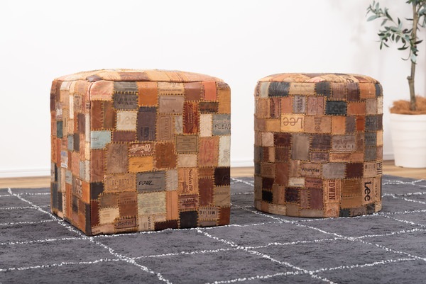 キューブスツール 本革 合皮 木フレーム ウィービングベルト キューブスツール 本革 合皮 木フレーム ウィービングベルト