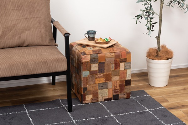 キューブスツール 本革 合皮 木フレーム ウィービングベルト キューブスツール 本革 合皮 木フレーム ウィービングベルト