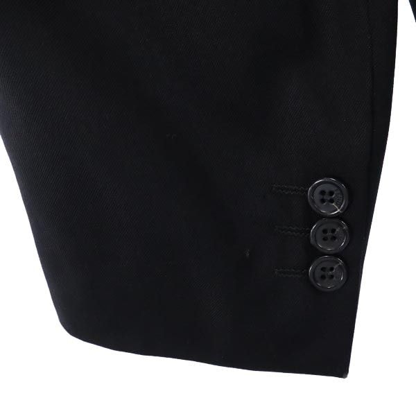 イタリア製 長袖 ウール100％ テーラードジャケット 46 ブラック メンズ