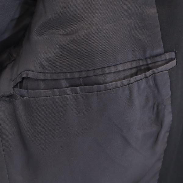 イタリア製 長袖 ウール100％ テーラードジャケット 46 ブラック メンズ