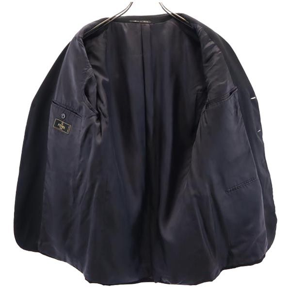 イタリア製 長袖 ウール100％ テーラードジャケット 46 ブラック メンズ