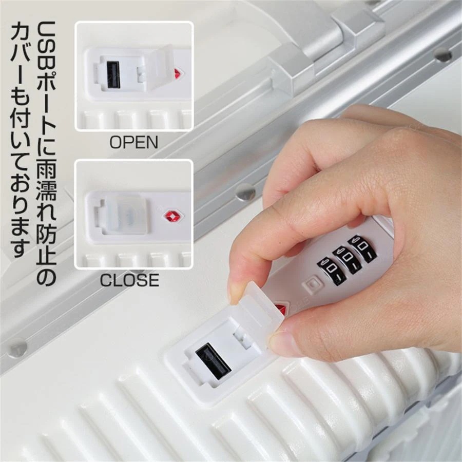 スーツケース 機内持ち込み フロントオープン アルミフレーム キャリーバッグ フロントポケット キャリーケース SMサイズ TSA 大型 旅行 USBポート