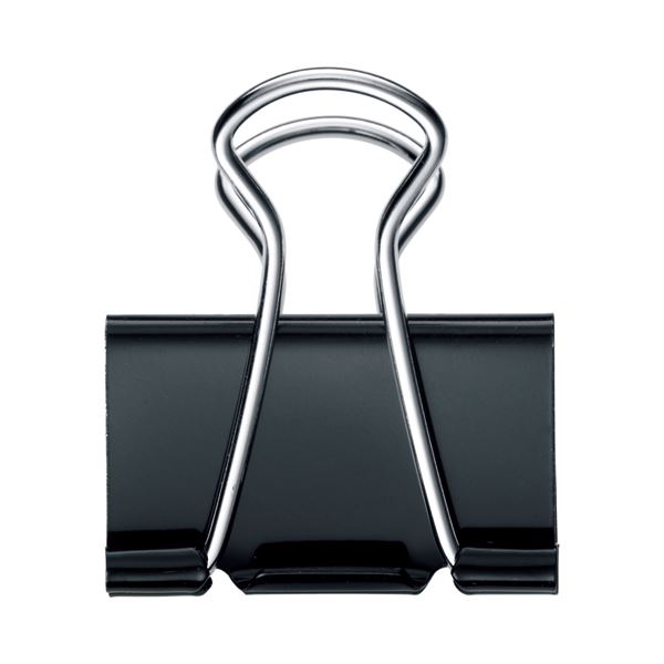 (まとめ) TANOSEE ダブルクリップ 大 口幅32mm ブラック 1セット（100個：10個×10箱） (×10セット)