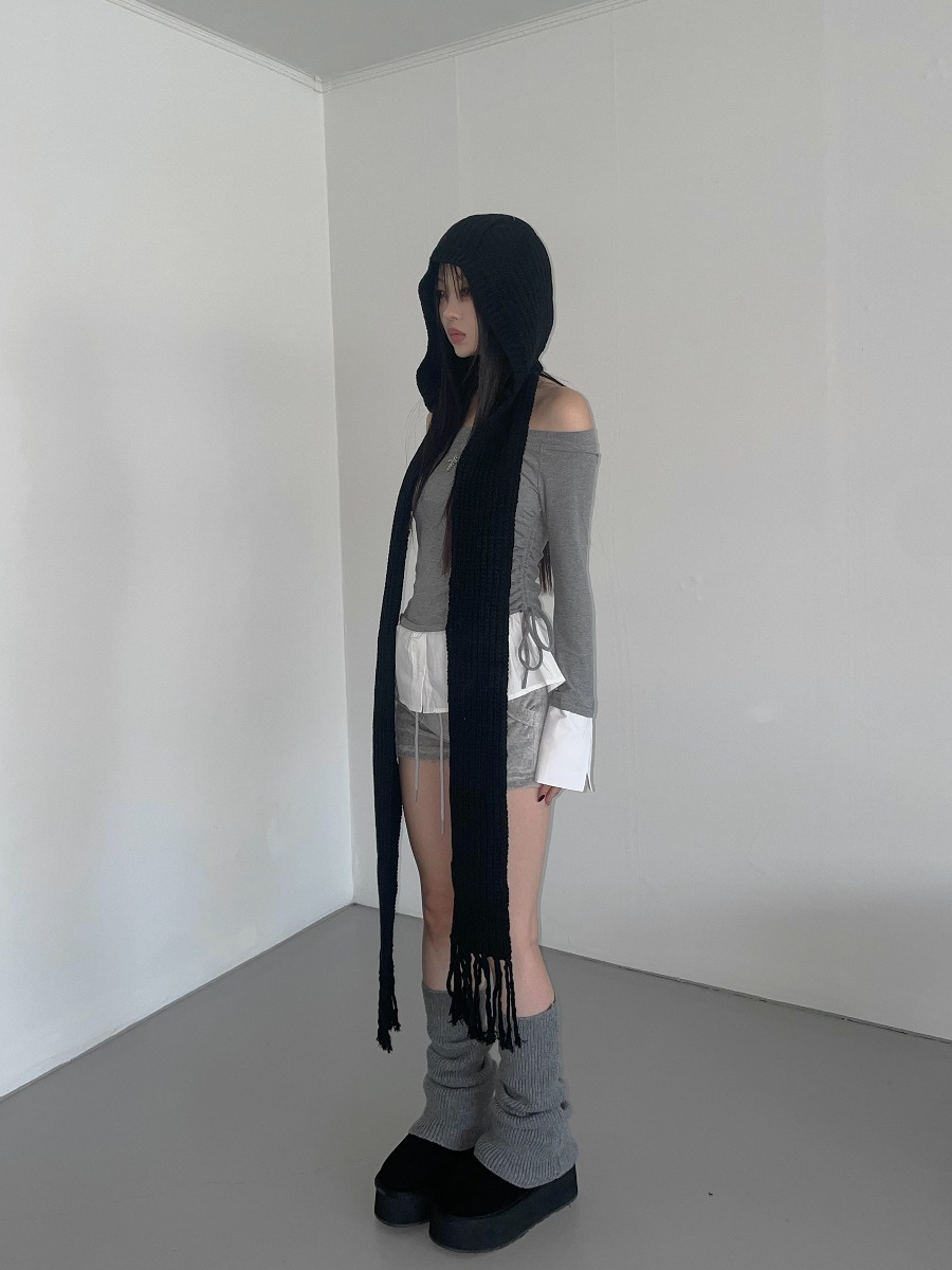 ★韓国大人気★THEAIRTOWN マフラー プチプラ knit hood muffler THEAIRTOWN】knit hood muffler(3 color) マフラー