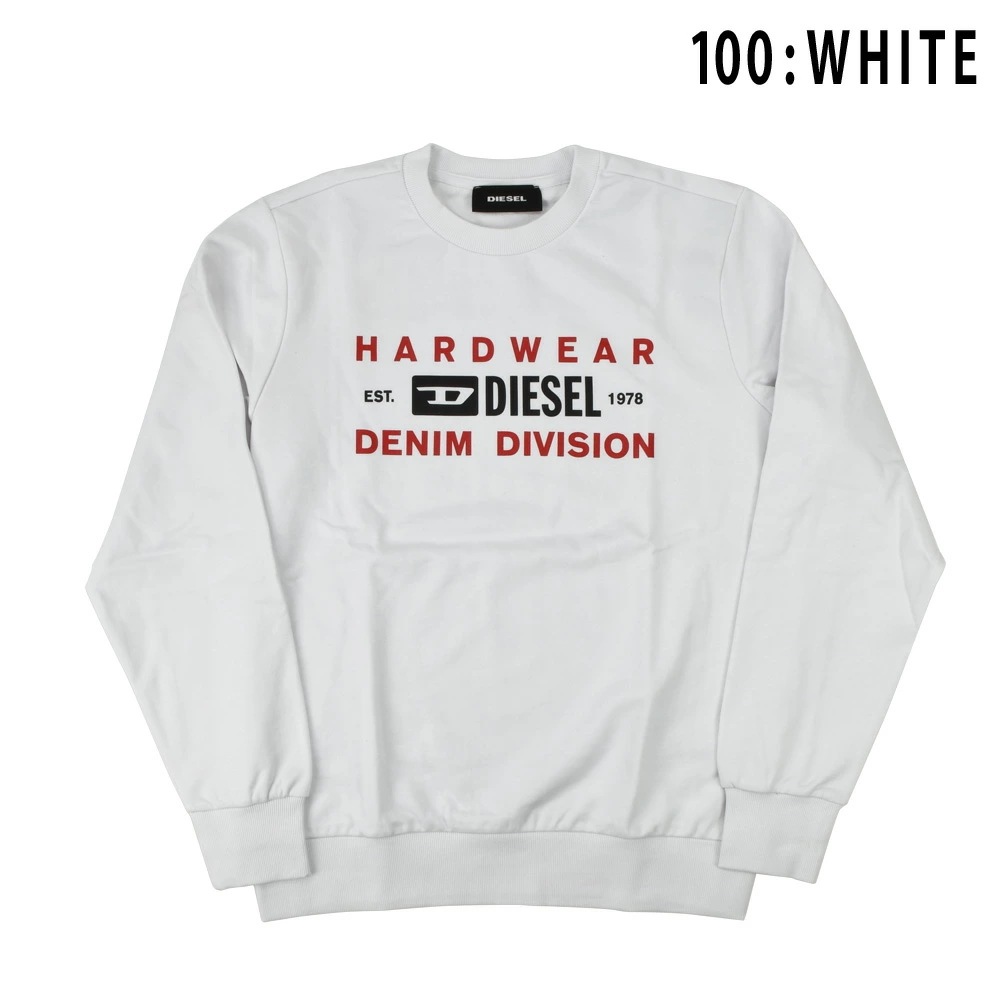 ディーゼル スウェット メンズ トレーナー ブラック ホワイト 黒 白 DIESEL S-GIRK-K10[a3200hayt]