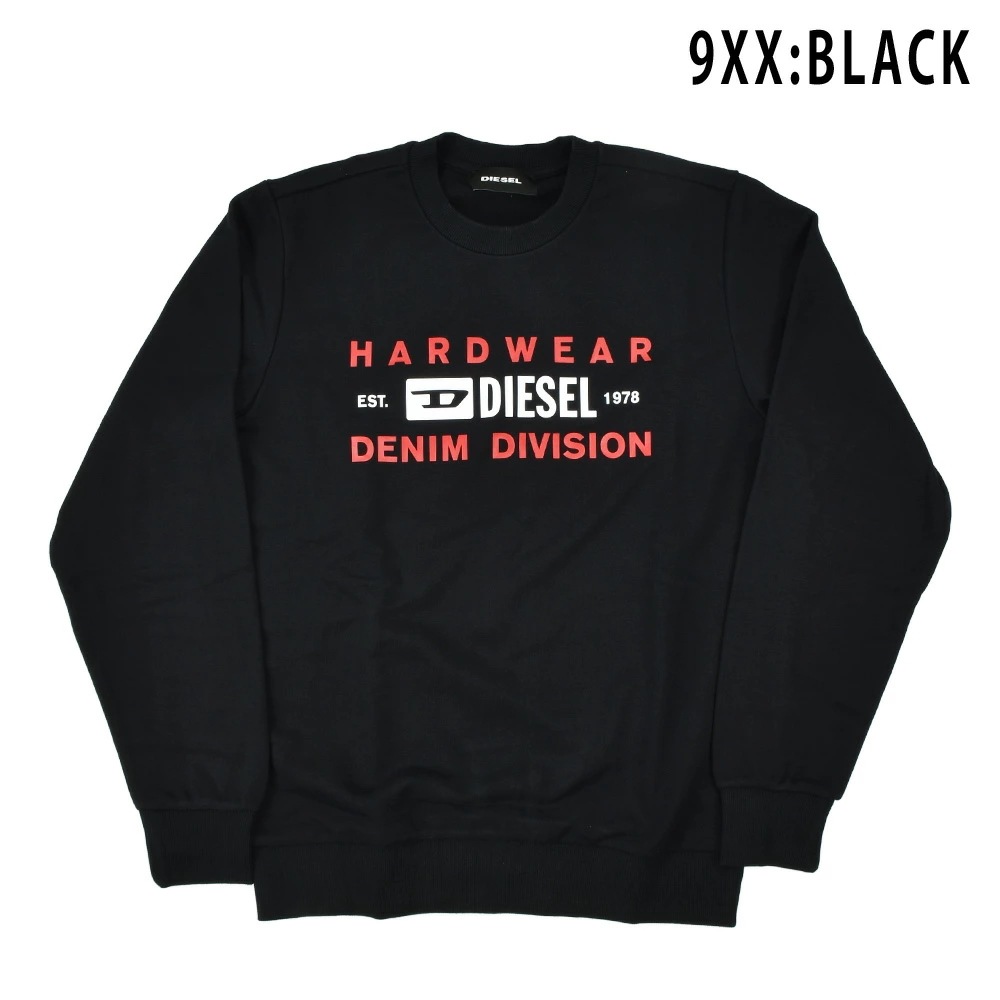 ディーゼル スウェット メンズ トレーナー ブラック ホワイト 黒 白 DIESEL S-GIRK-K10[a3200hayt]