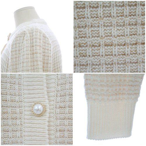 カーディガン レディース ニット ニットカーディガン カーデ トップス 羽織り ライトアウター ツイード パールボタン ラウンドネック 秋 冬 エレガント シンプル 無地 おしゃれ かわいい 大人可愛