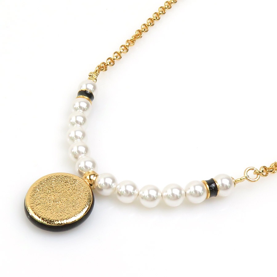 シャネル CHANEL ネックレス メタル/フェイクパール ゴールド×ブラック×ホワイト レディース r10738g シャネル CHANEL ネックレス メタル/フェイクパール ゴールド×ブラック×ホワイト レディース r10738g