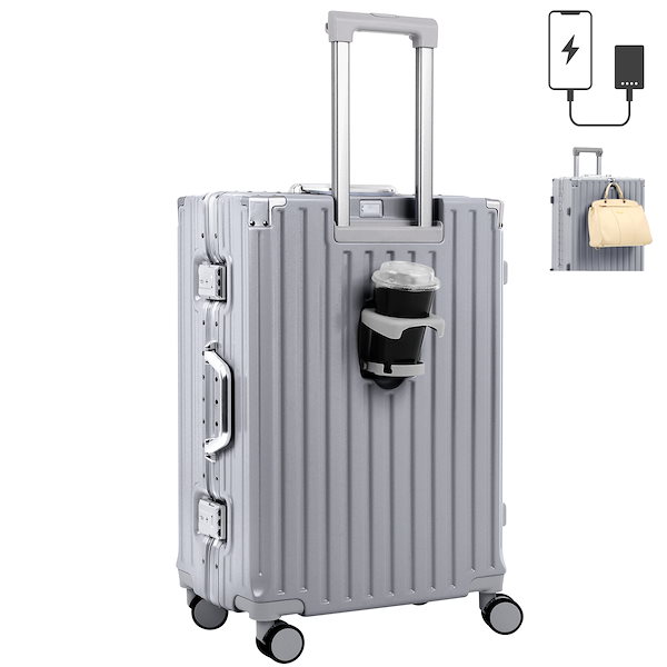 【在庫処分セール】新品アウトレット スーツケース アルミフレーム キャリーケース 29インチ 軽量 Lサイズ TSAロック ブラック 88リットル