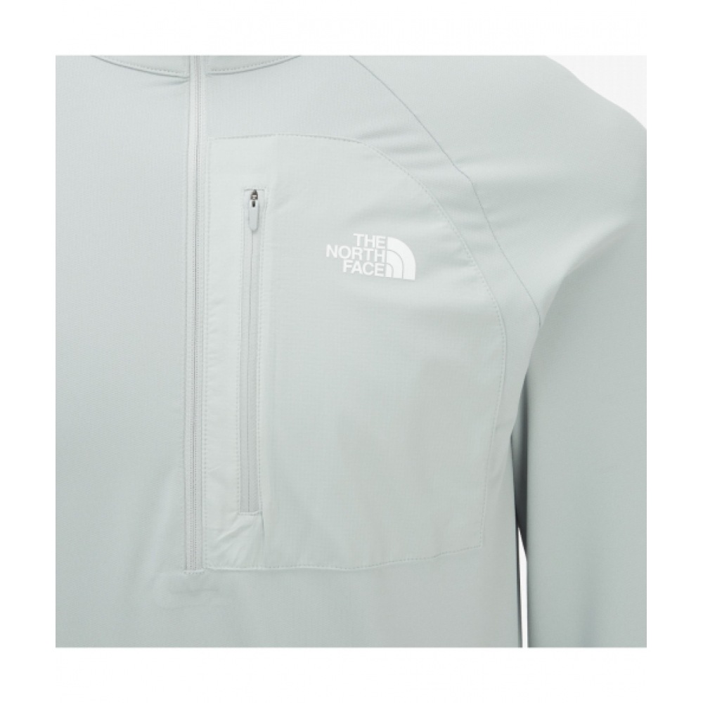 ザ・ノース・フェイス NT7LR00B バトゥーラロングスリーブジップTシャツ_ライトグレー