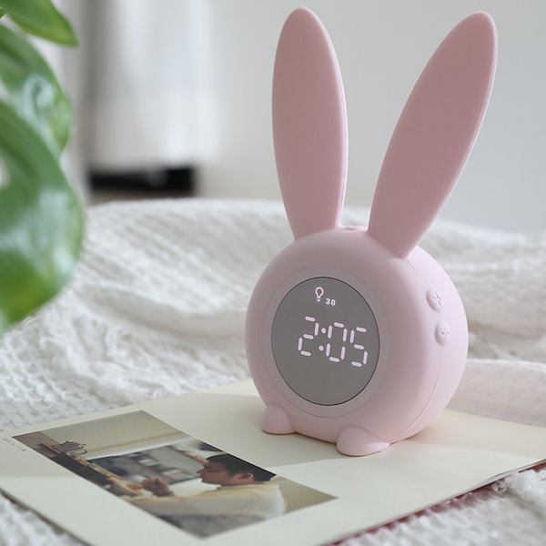 Qoo10] ウサギ 目覚まし時計 卓上 置き時計 シ
