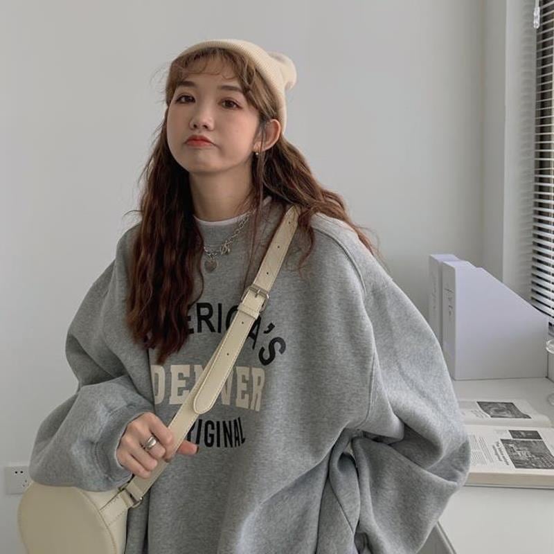 Tシャツカットソーラウンドネック スウェット レディース 春秋 新作 学生 花柄 ラウンドネックスウェット トップス