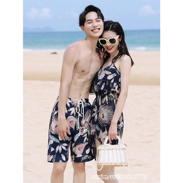 水着セット カップル水着 レディース ビキニ ワンピース ショートパンツ 花柄 メンズ 海パン サーフパンツ 男女お揃いビーチウェア 夏ペアルック Qoo10] カップル水着 男女お揃いビーチウェア 花