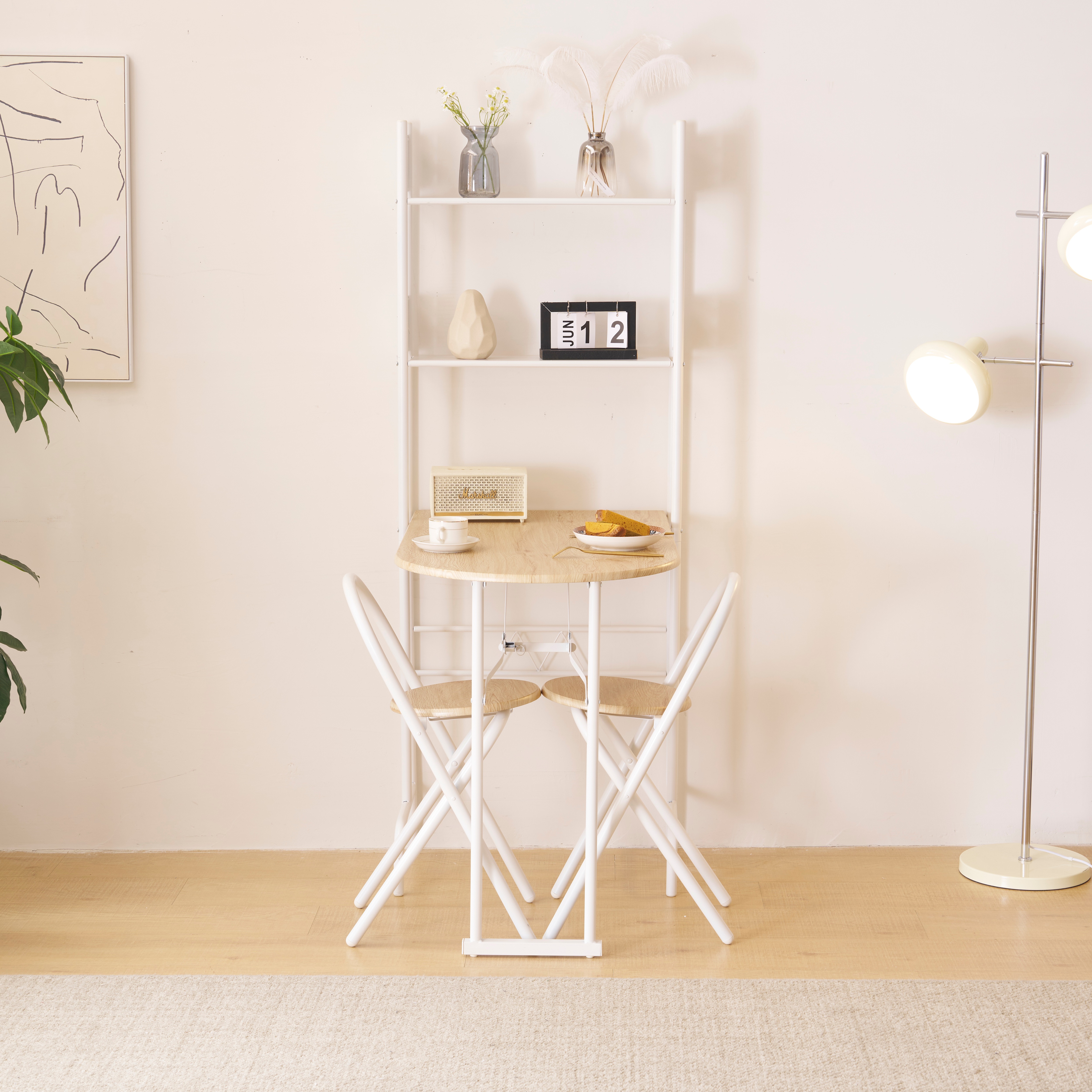 【国内出荷】パソコンデスク study table and chair set　ダイニングテーブルセット2人用　1人用 3点セット ダイニング セット スチール 食卓 チェア2脚 幅90cm コンパク