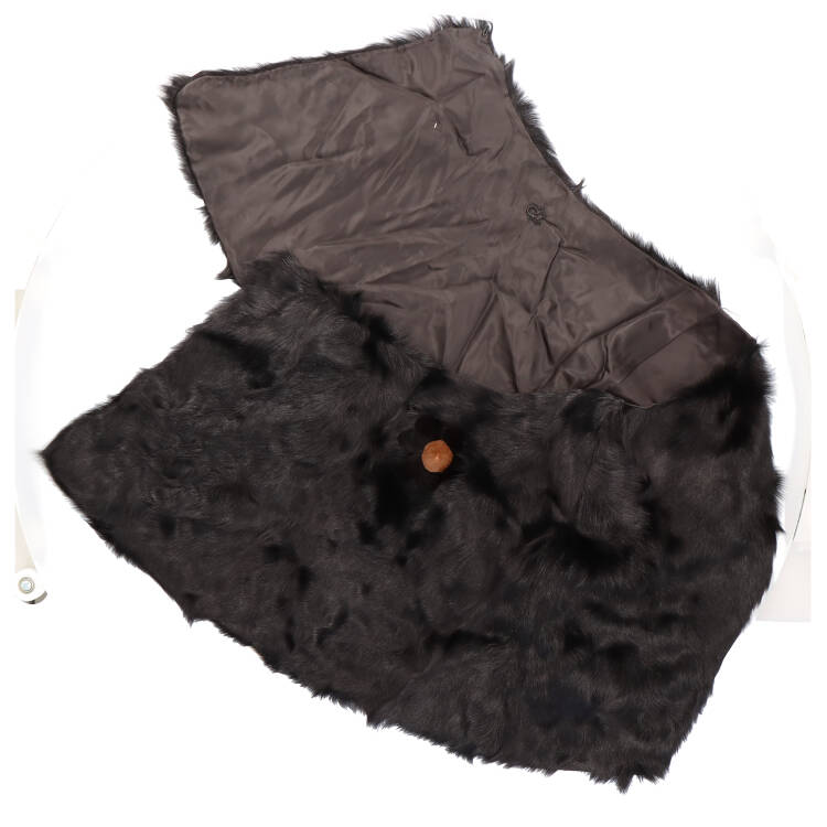 チキャンラム ファー ケープ ラビット コサージュ付 フリーサイズ ブラック 送料無料 レディース ギフト プレゼント チキャンラム ファー ケープ ラビット コサージュ付 フリーサイズ ブラック 送料無料 レディース ギフト プレゼント