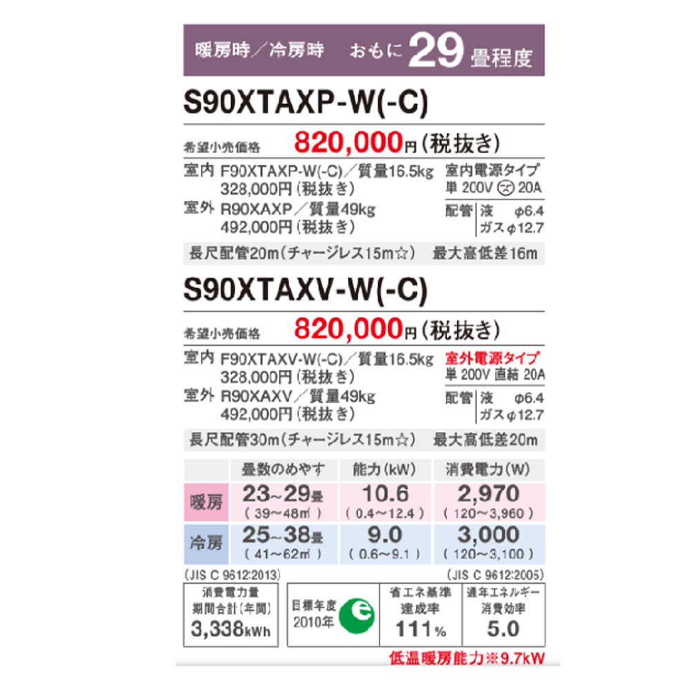 S90XTAXV-W ダイキン : 家電 : S90XTAXV-W HOT特価