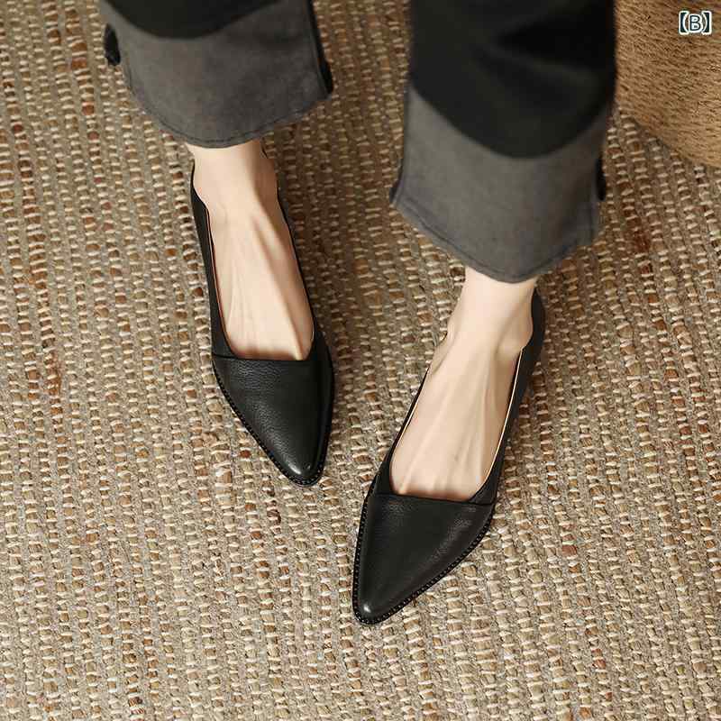 パンプス ローファー レディース オフィス パンプス つま先 浅い口 厚手 ヒール シングル シューズ 女性 スタイル 革 通勤 ソフト ソール