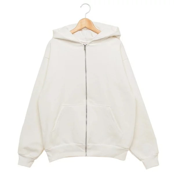 パーカー フーディー フリースジップアップ ホワイト メンズ LosAngeles Apparel HF-10 WHITE