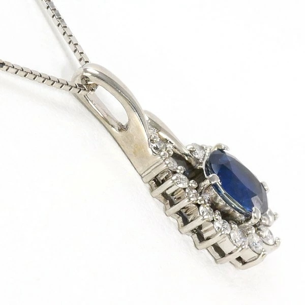 K18 18金 WG ネックレス サファイア 0.69 ダイヤ 0.22 ジュエリー 中古 K18 18金 WG ネックレス サファイア 0.69 ダイヤ 0.22 ジュエリー 中古