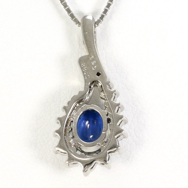 K18 18金 WG ネックレス サファイア 0.69 ダイヤ 0.22 ジュエリー 中古 K18 18金 WG ネックレス サファイア 0.69 ダイヤ 0.22 ジュエリー 中古