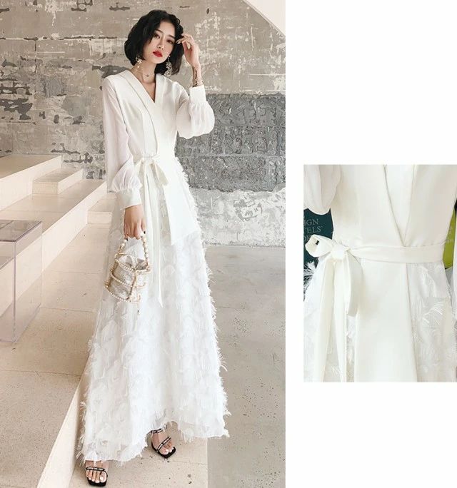 リピーター続出二次会 お呼ばれ 3L 大きいサイズ 20代 パーティードレス 4L フェザー 個性的 スレンダーライン 白 30代 黒 40代 袖あり ウエディングドレス 花嫁 モード系 シースルー