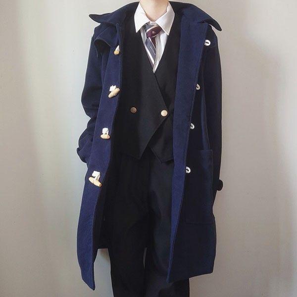 ダッフルコートメンズ学生男子ウール混メルトン冬コート無地学生フード付きカジュアル男性ロングコート大きいサイズ4Lトップスアウターネイビ ダッフルコートメンズ学生男子ウール混メルトン冬コート無地学生フード付きカジュアル男性ロングコート大きいサイズ4Lトップスアウターネイビ