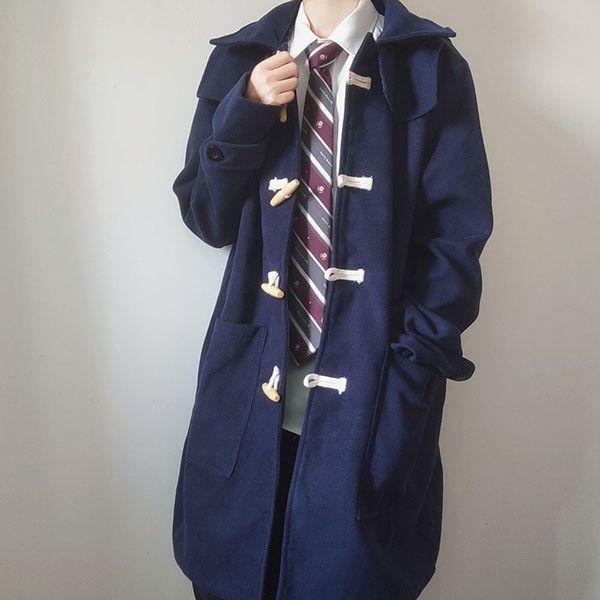 ダッフルコートメンズ学生男子ウール混メルトン冬コート無地学生フード付きカジュアル男性ロングコート大きいサイズ4Lトップスアウターネイビ ダッフルコートメンズ学生男子ウール混メルトン冬コート無地学生フード付きカジュアル男性ロングコート大きいサイズ4Lトップスアウターネイビ